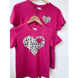 Pink női póló leopárd mintás szívvel