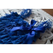 Királykék csipke kezeslábas babfotózáshoz (3-6 hó)