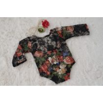   3/4-es ujjú virágos csipkés kilsány body újszülött fotózáshoz 