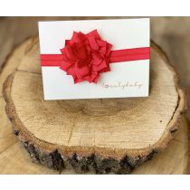 Piros kislány fejpánt virággal