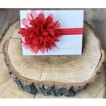 Piros kislány fejpánt tüll virággal