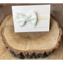 Krém színű masnis kislány fejpánt