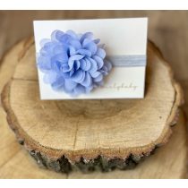 Szürke kislány fejpánt tüll virággal