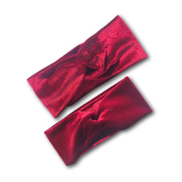 Bordó színű bársony fejpánt 