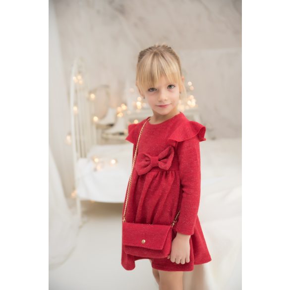 Piros kislány ruha táskával
