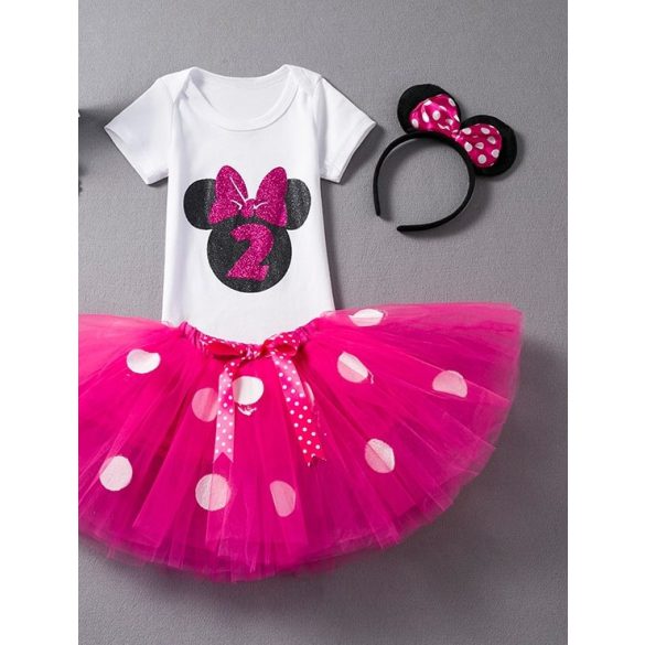 Pink 2 éves Minnie egeres születésnapos szett